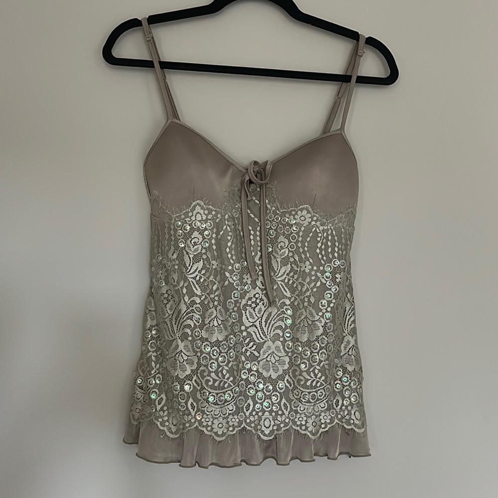 The Limited Gray Lace Camisole